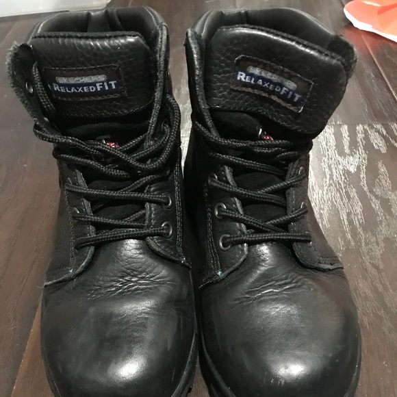 steel toe skechers work boots